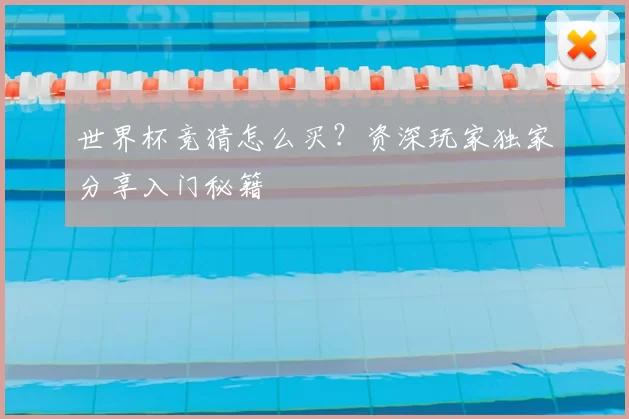 世界杯竞猜怎么买?资深玩家独家分享入门秘籍